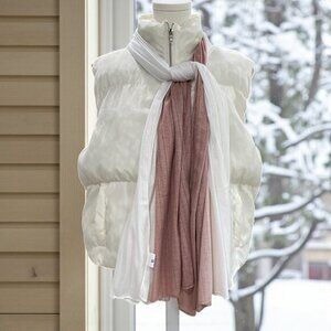 Modest Wear Pink White Sheer Lightweight Scarf‎ Soft Girl Romantic Coquette